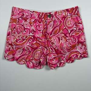 Lilly Pulitzer The Buttercup Short Pink Pout Mango Salsa Scalloped Hem Size 00